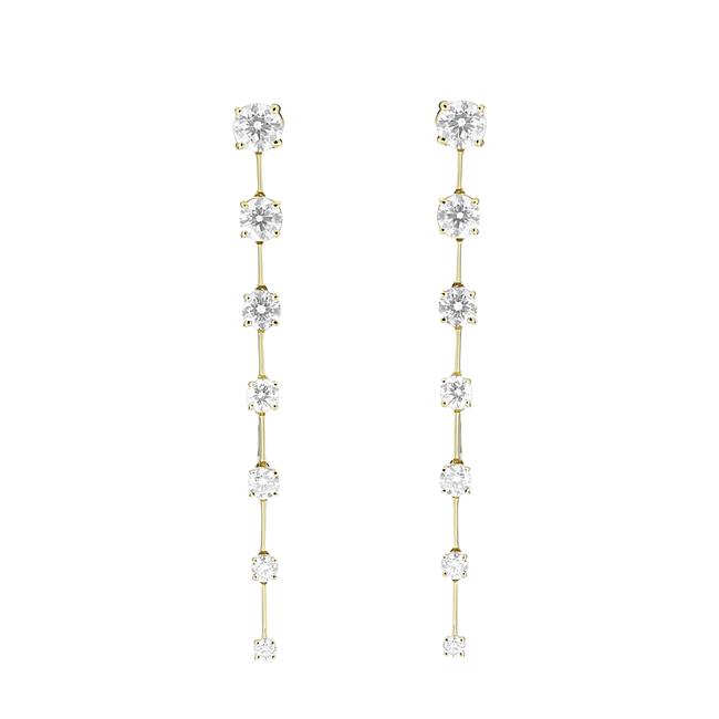 London Collection 18k Yellow Gold Diamond Drop Bar Earrings