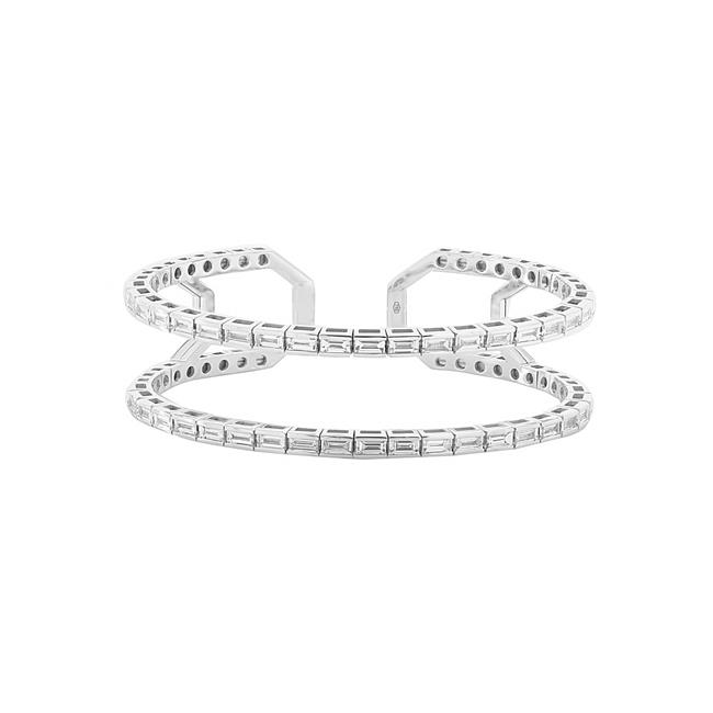London Collection 18k White Gold Diamond Cuff Bracelet