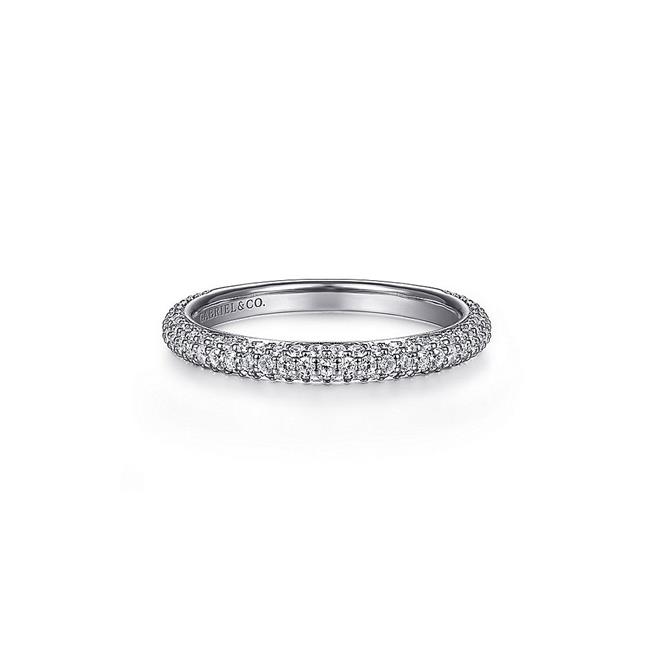 Gabriel & Co Bridal 14k White Gold Pave Diamond Band