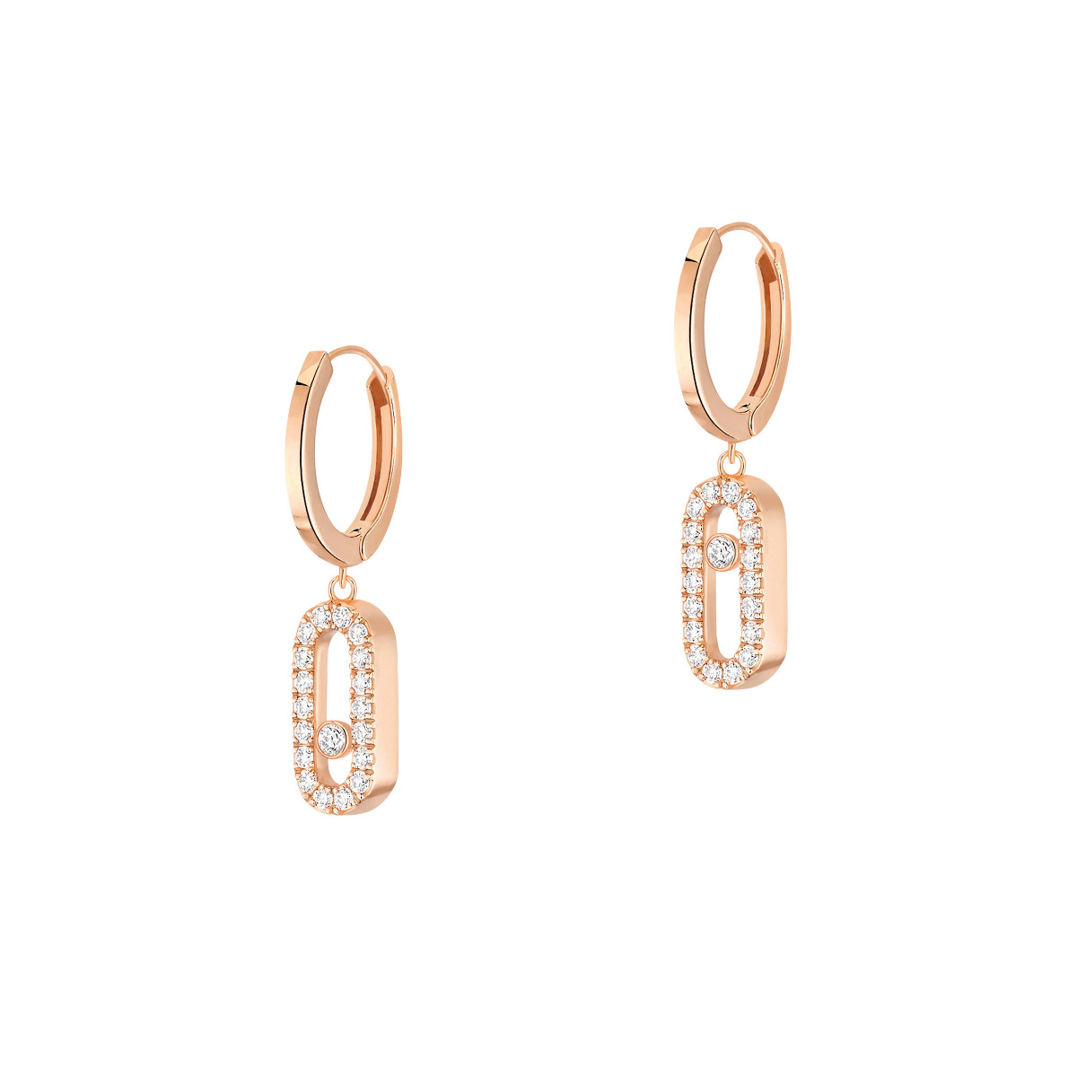 Messika Move Uno 18k Gold Diamond Hoop Earrings