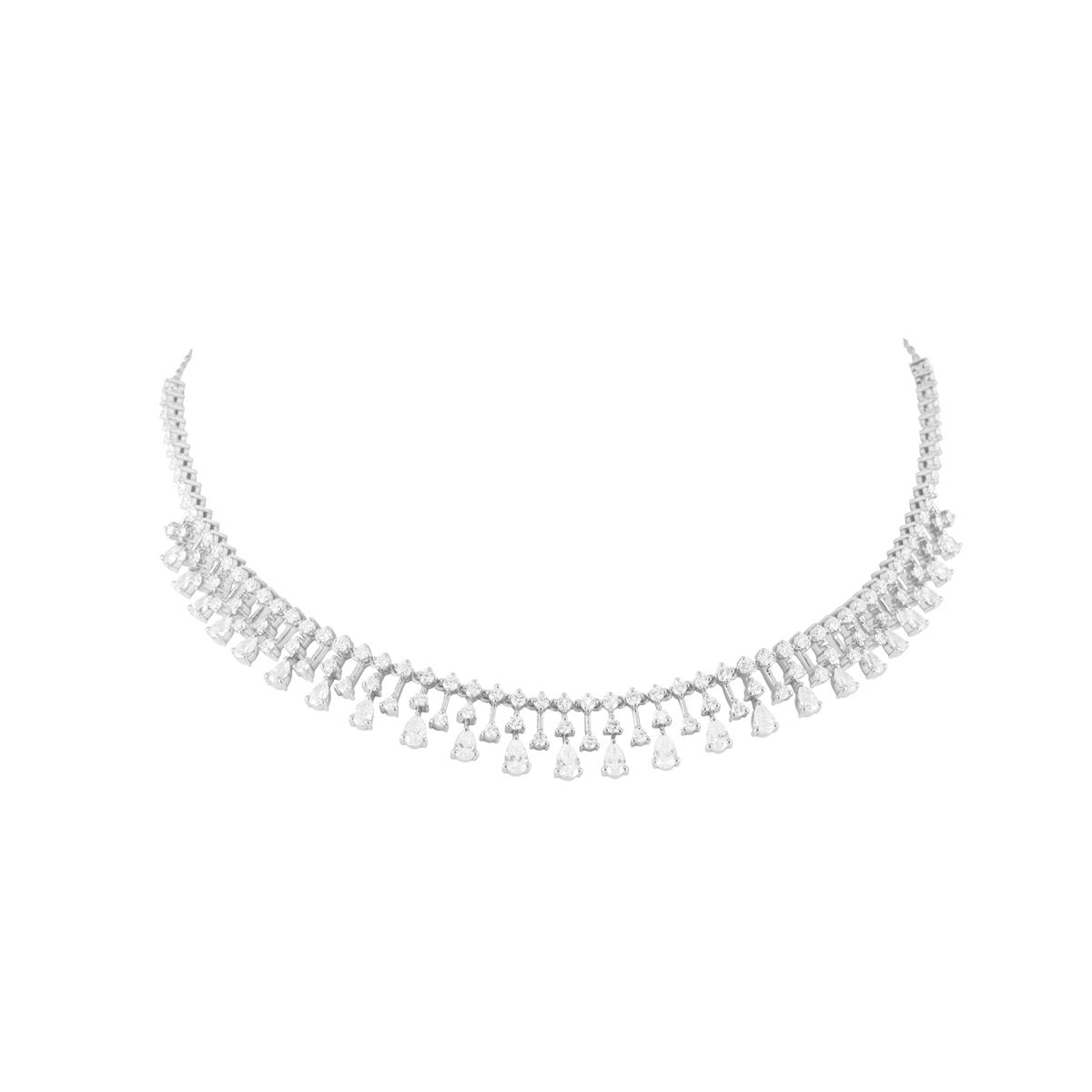 London Collection 18k Mixed Shape Diamond Choker Necklace