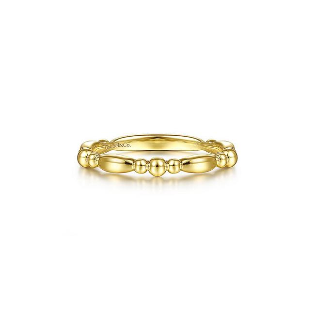 Gabriel & Co 14k Yellow Gold Alternative Bar Bead Stack Ring