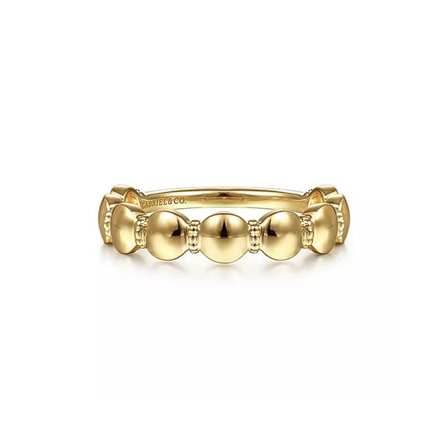 Gabriel & Co 14k Yellow Gold Round Station Stackable Ring