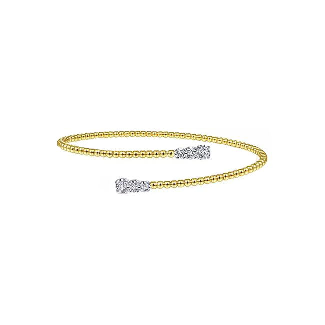 Gabriel & Co Bujukan Two Tone Diamond Bypass Bangle Bracelet