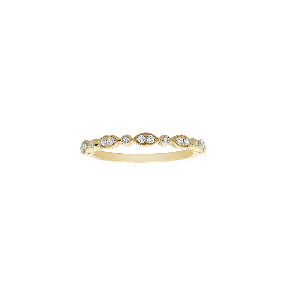 Henri Daussi Yellow Gold Diamond Half Band
