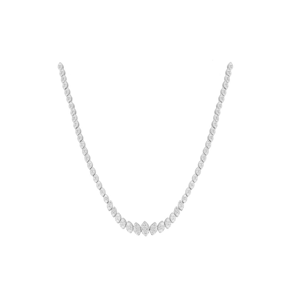 London Collection White Gold Marquise Illusion Diamond Necklace