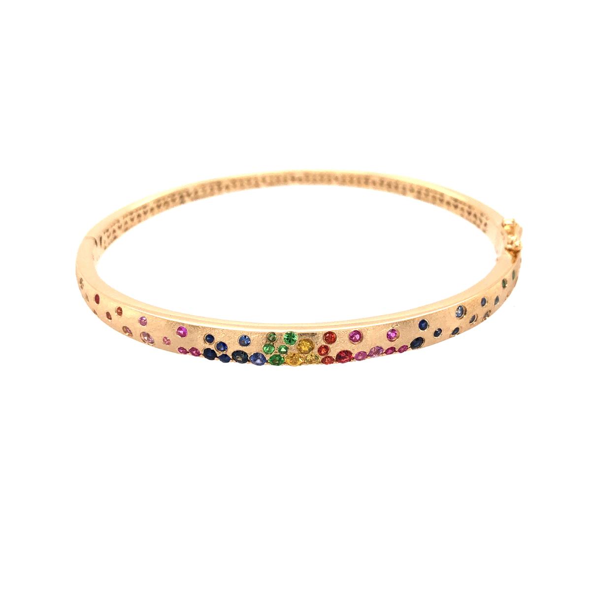 London Collection Confetti Yellow Gold Rainbow Sapphire Bangle