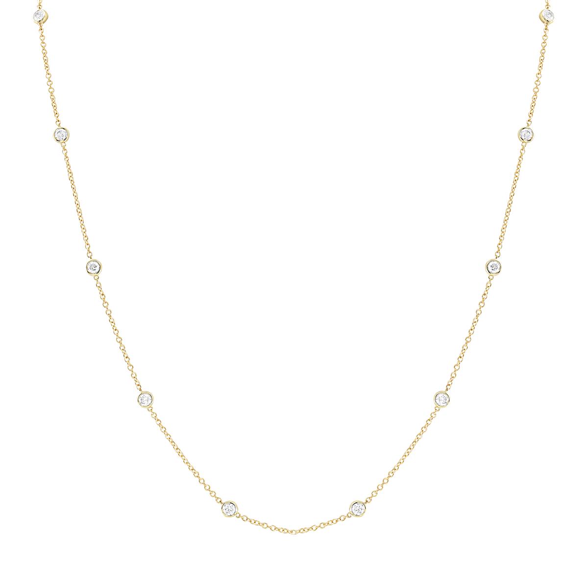 London Collection Yellow Gold Diamond By The Yard Necklace 36"