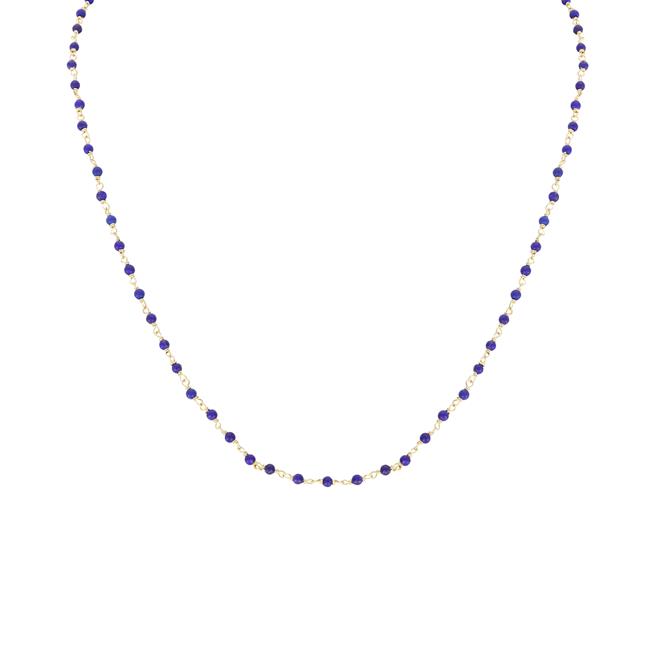 London Collection 14k Yellow Gold Lapis Beaded Necklace
