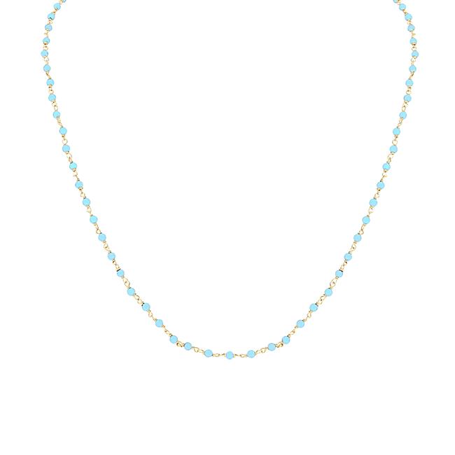 London Collection 14k Yellow Gold Turquoise Beaded Necklace