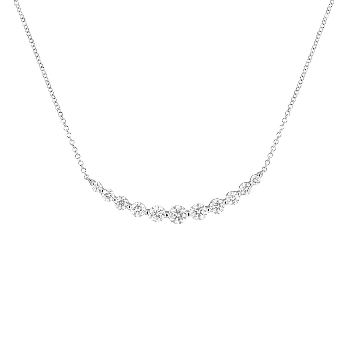 London Collection 18k Prong Set Diamond Necklace