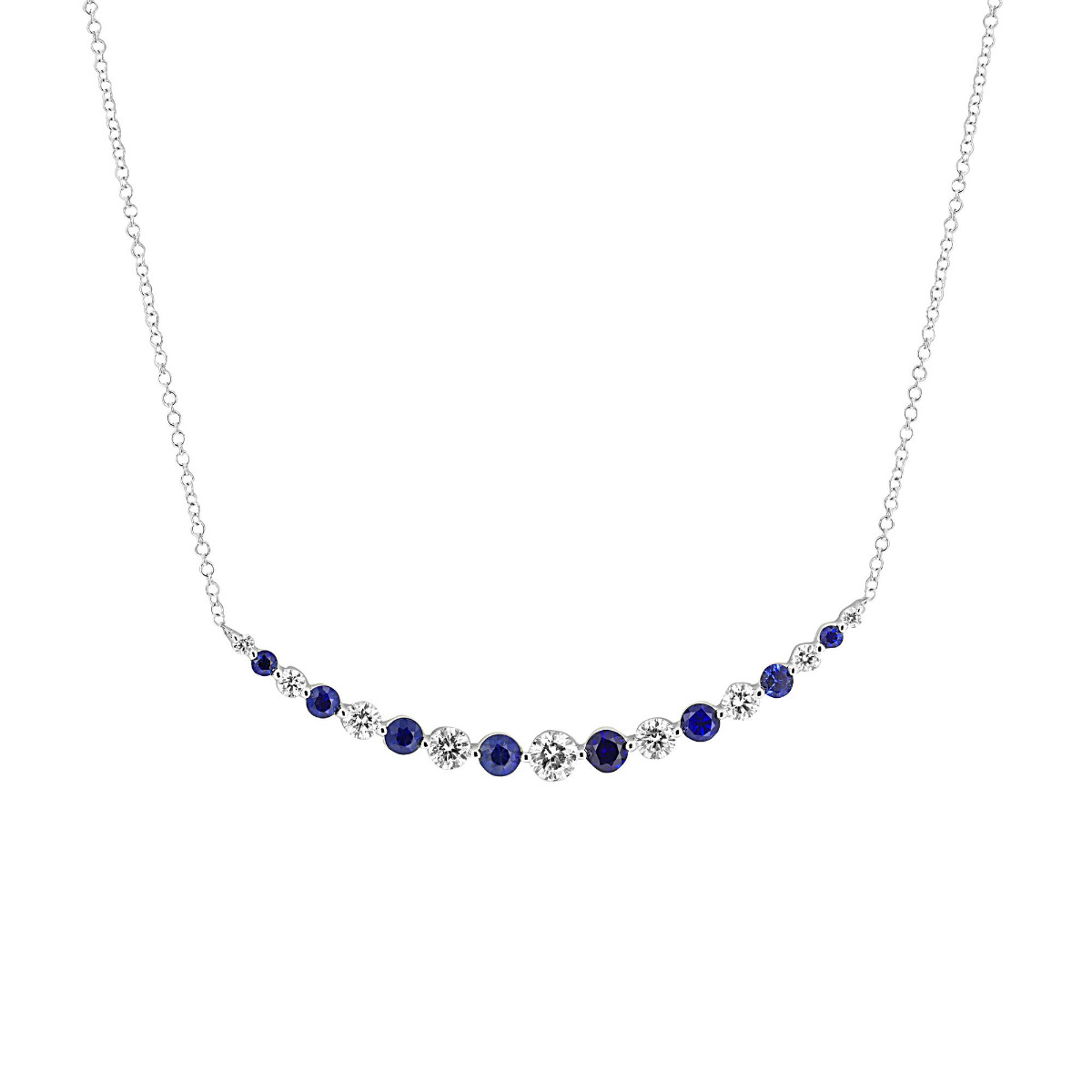 London Collection 18k Blue Sapphire and Diamond Necklace