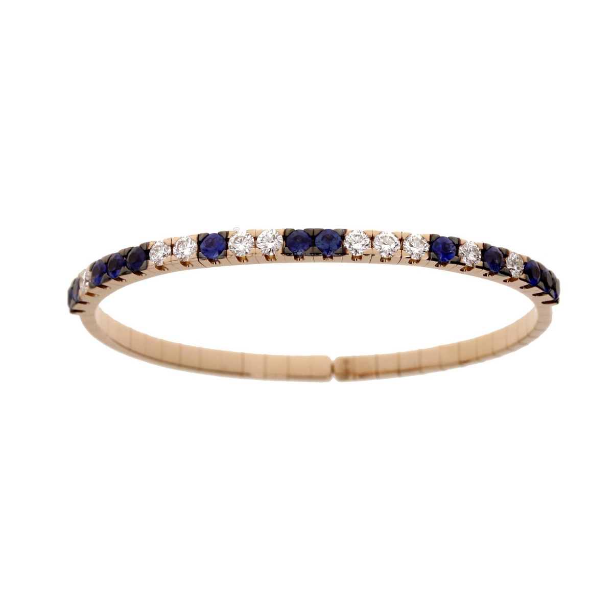 London Collection 18k Rose Gold Gemstone and Diamond Bangle Bracelet