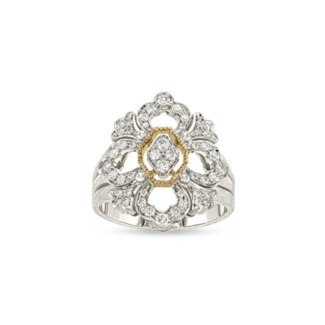 Buccellati Opera Two Tone Full Pave Diamond Ring