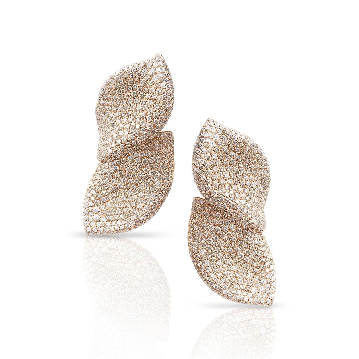 Pasquale Bruni Aleluia Rose Gold 2 Leaf Diamond Earrings