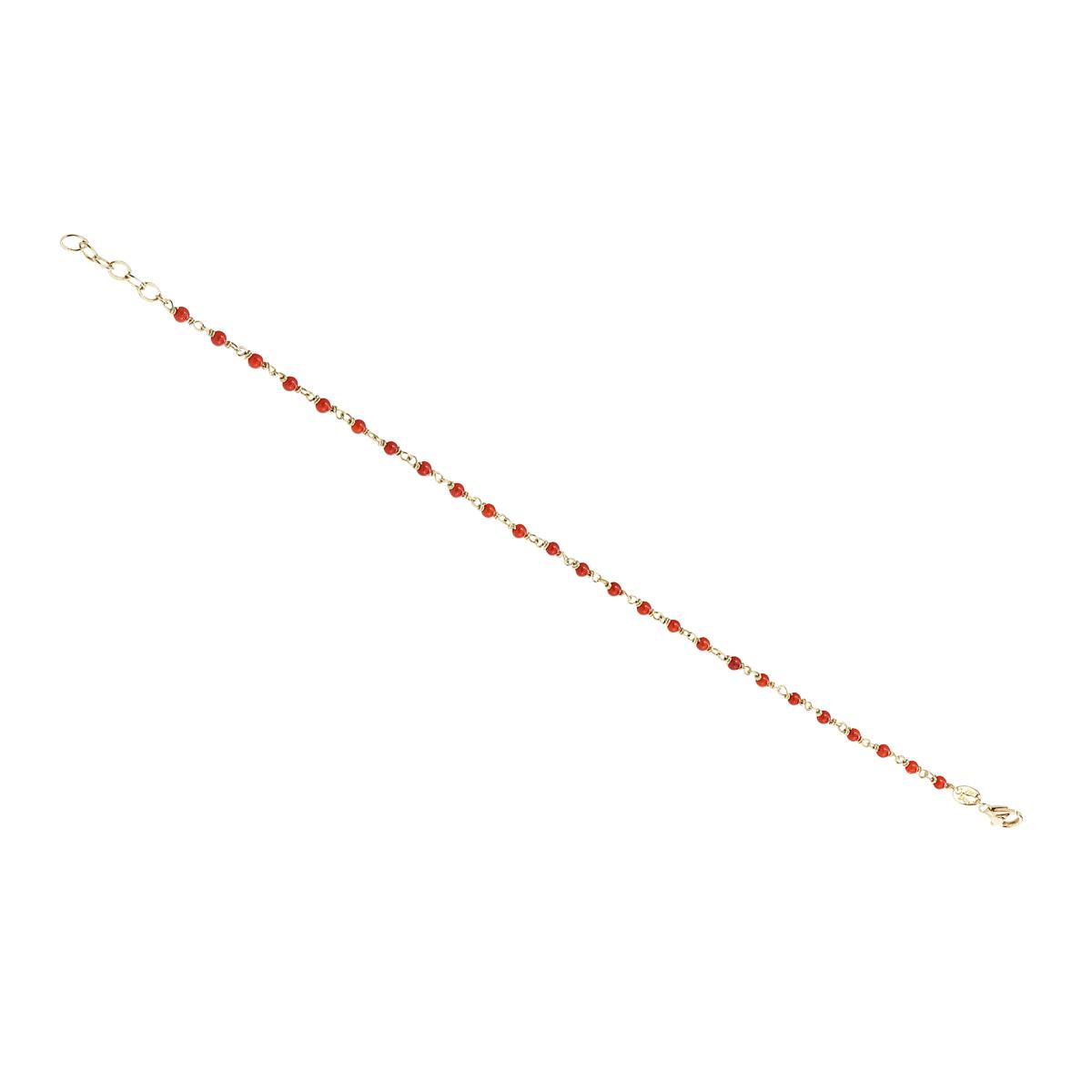 London Collection 14k Yellow Gold Coral Bead Bracelet