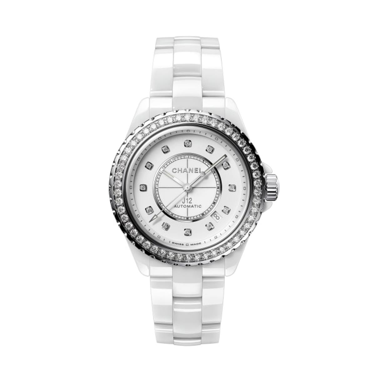 CHANEL J12 38mm Diamond Bezel White Dial Ladies Watch