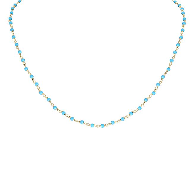 London Collection 14k Yellow Gold and Gemstone Bead 16" Necklace