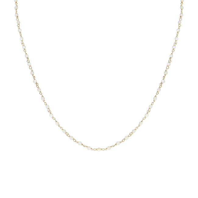 London Collection 14k Yellow Gold Mother of Pearl Beaded Necklace