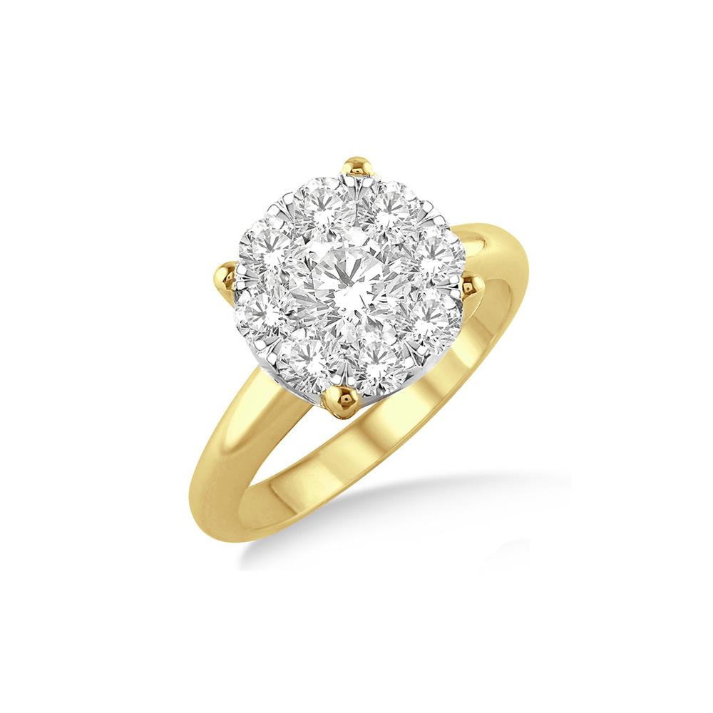 London Collection Two Tone Round Diamond Cluster Ring