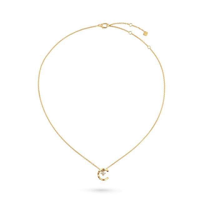 CHANEL COCO CRUSH 18k Yellow Gold C Initial Necklace