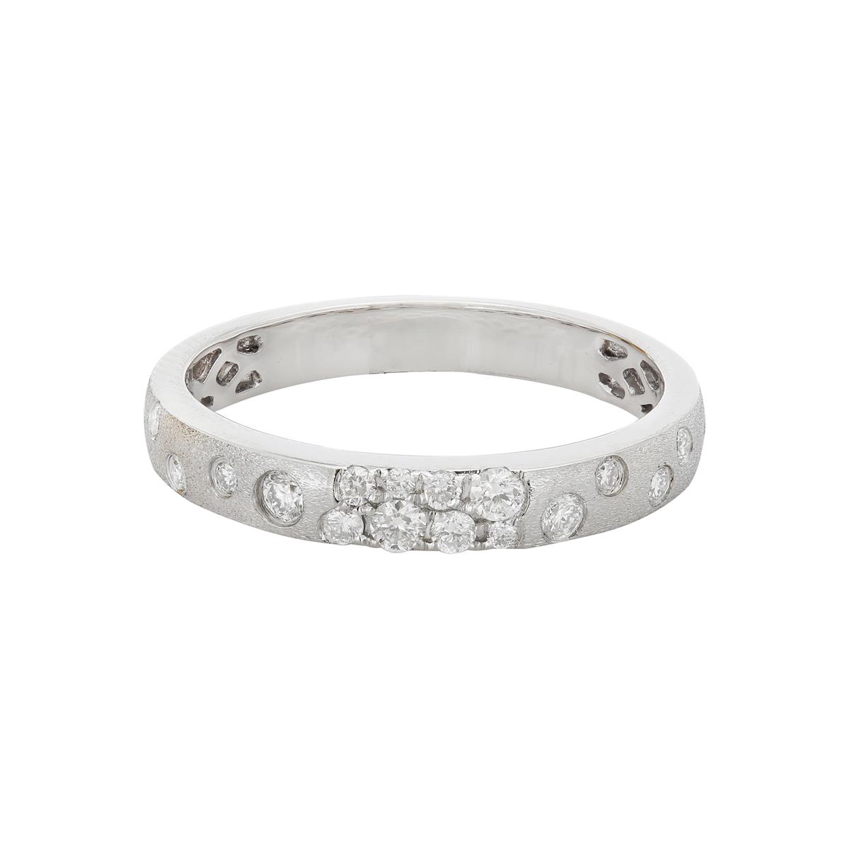 London Collection 14k White Gold Scattered Diamond Ring 