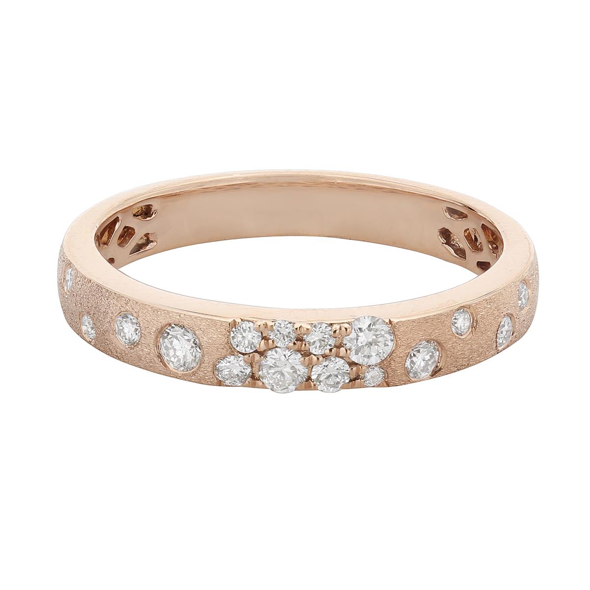 London Collection 14k Rose Gold Scattered Diamond Ring 