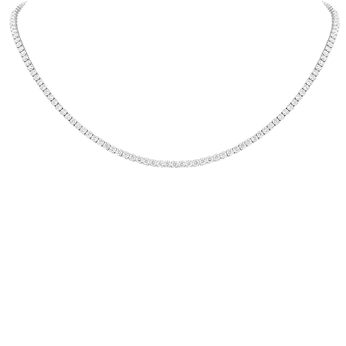 London Collection 14k White Gold Diamond Choker Necklace