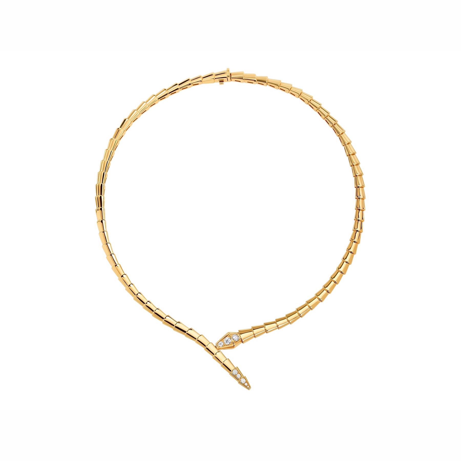 Bvlgari Serpenti Viper 18k Yellow Gold Diamond Collar Necklace