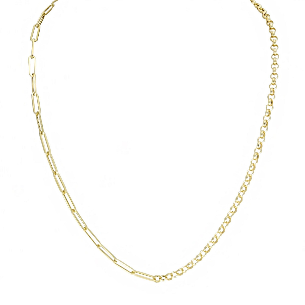London Collection Yellow Gold 50/50 Chain Necklace