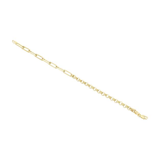 London Collection 14k Yellow Gold Paperclip Rolo Bracelet