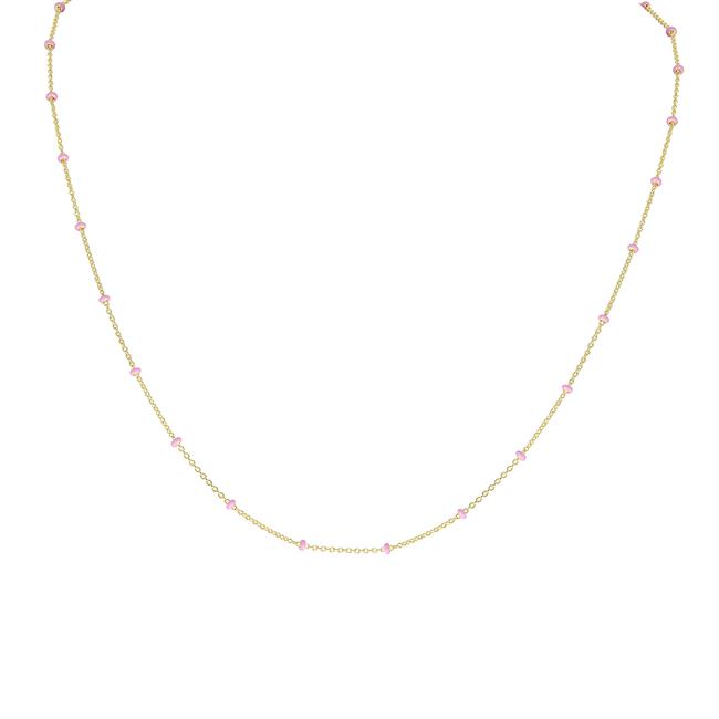 London Collection 14k Yellow Gold Enamel Saturn Chain Necklace
