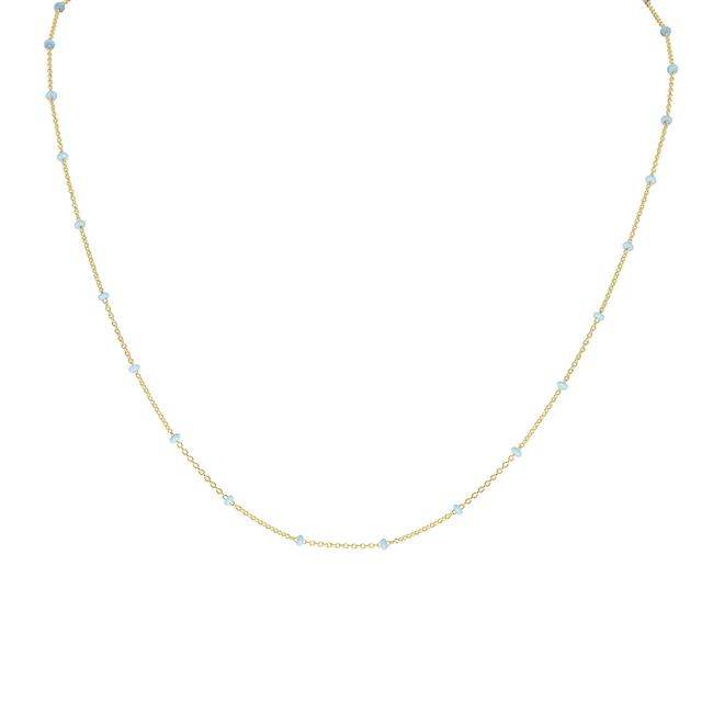London Collection 14k Yellow Gold Enamel Saturn Chain Necklace