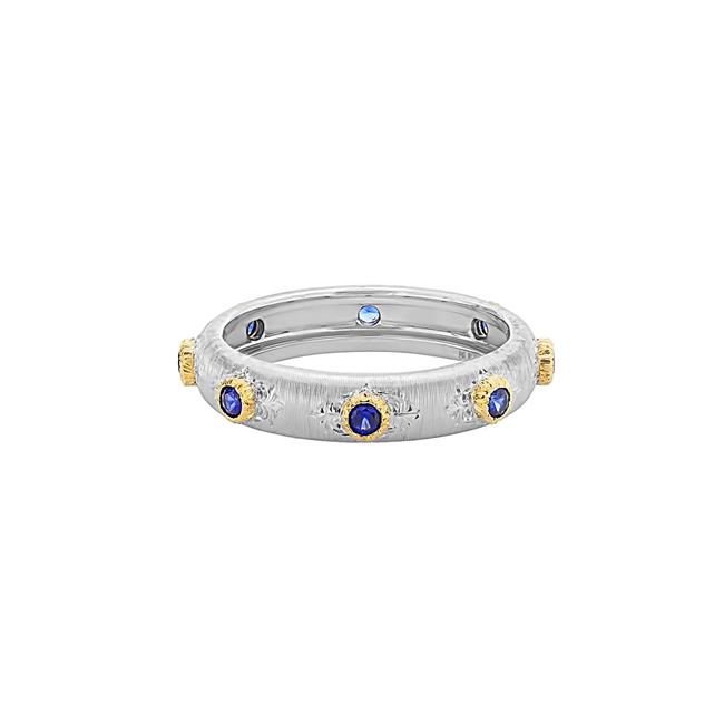 Buccellati Marci Positano Eternelle 18k Two Tone Sapphire Ring