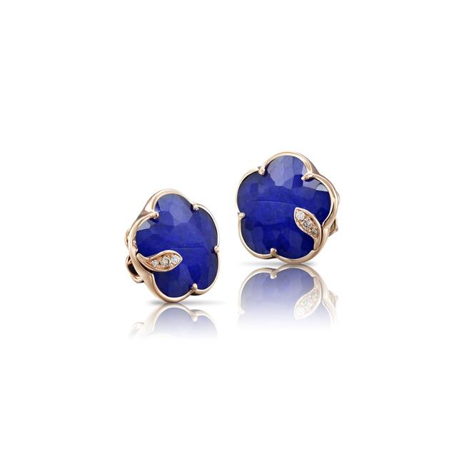 Pasquale Bruni Petit Joli 18k Rose Gold Rock Crystal And Lapis Earrings