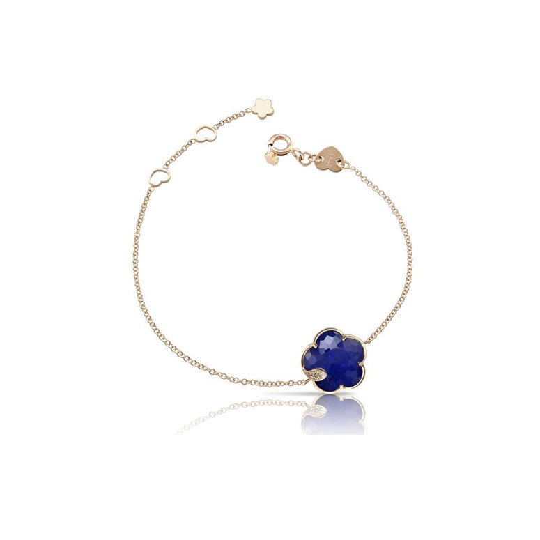 Pasquale Bruni Petit Joli 18k Rose Gold Rock Crystal And Lapis Bracelet