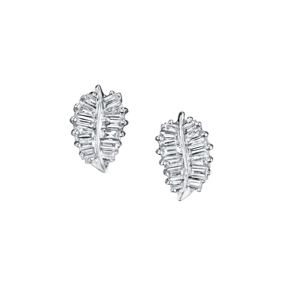 Anita Ko 18k Gold Diamond Leaf Stud Earrings