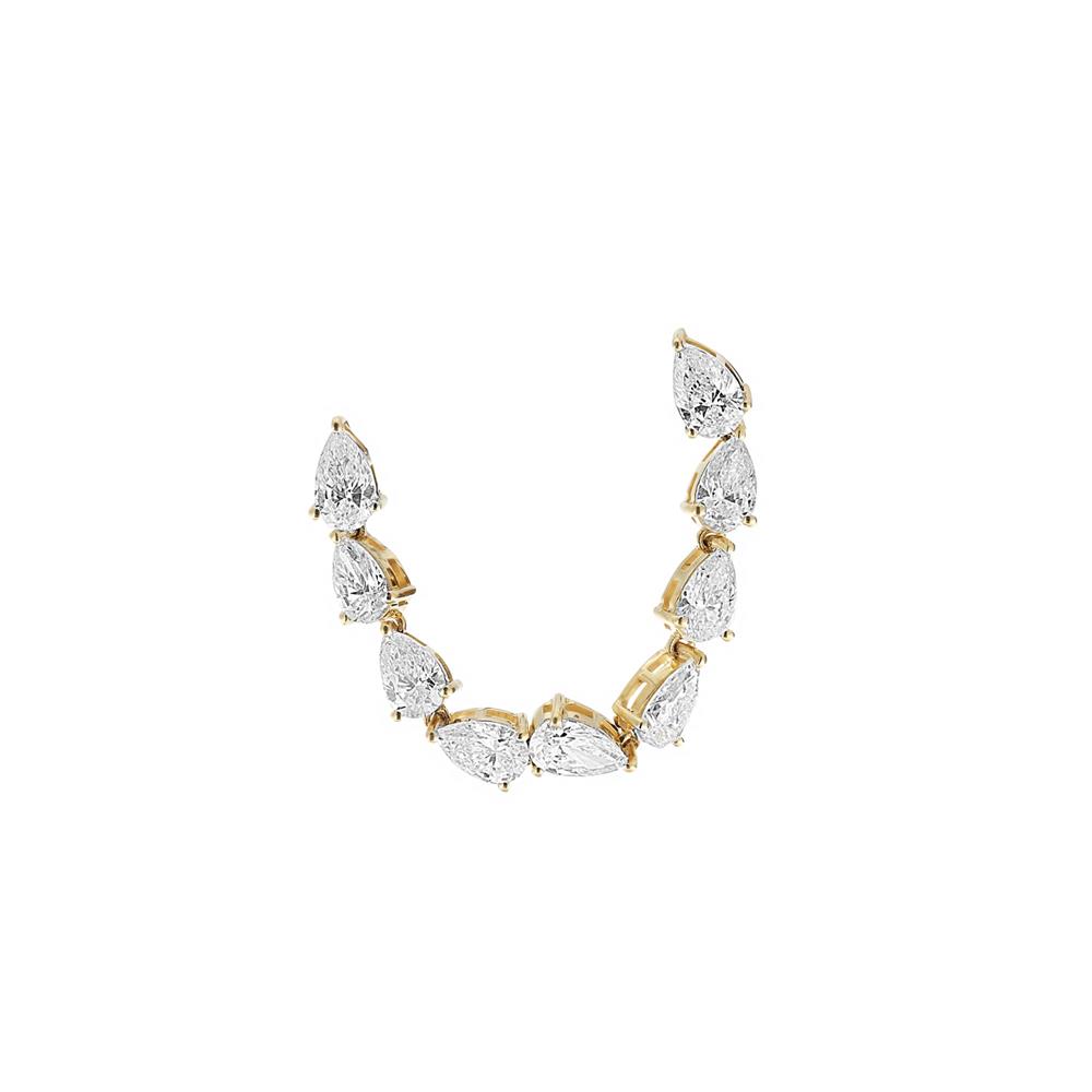 London Collection Yellow Gold Pear Diamond Single Earring