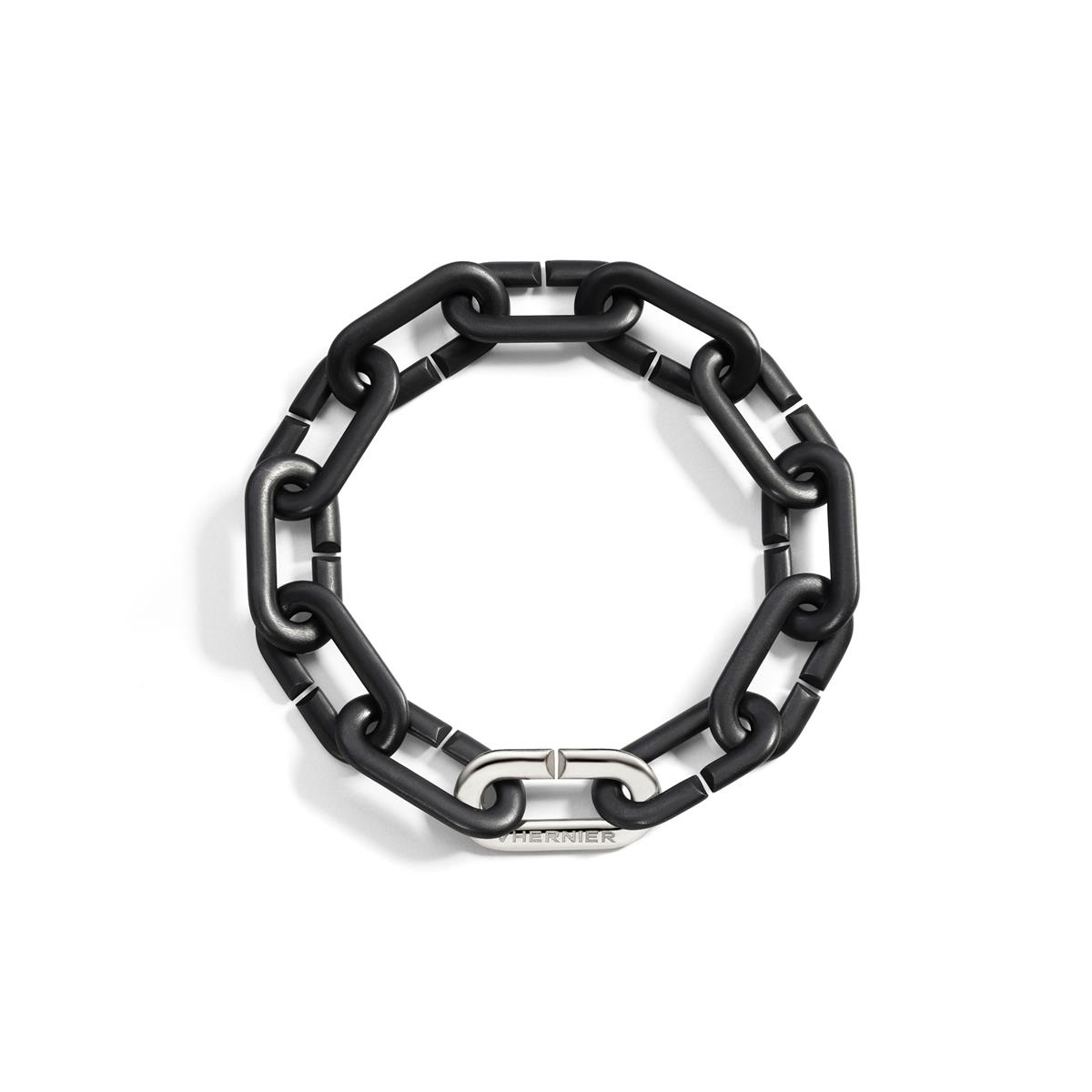 Vhernier Mon Jeu Black Titanium and 18k White Gold Chain Bracelet