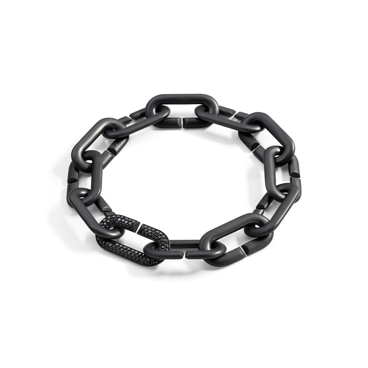 Vhernier Mon Jeu Black Titanium and Black Pave Diamond Chain Bracelet