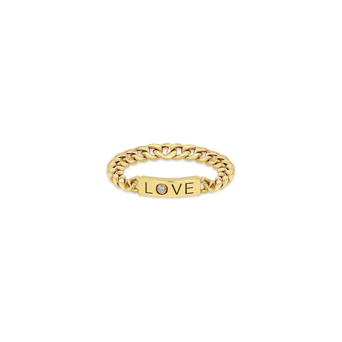 Zoe Chicco 14k Yellow Gold Love Curb Chain Ring
