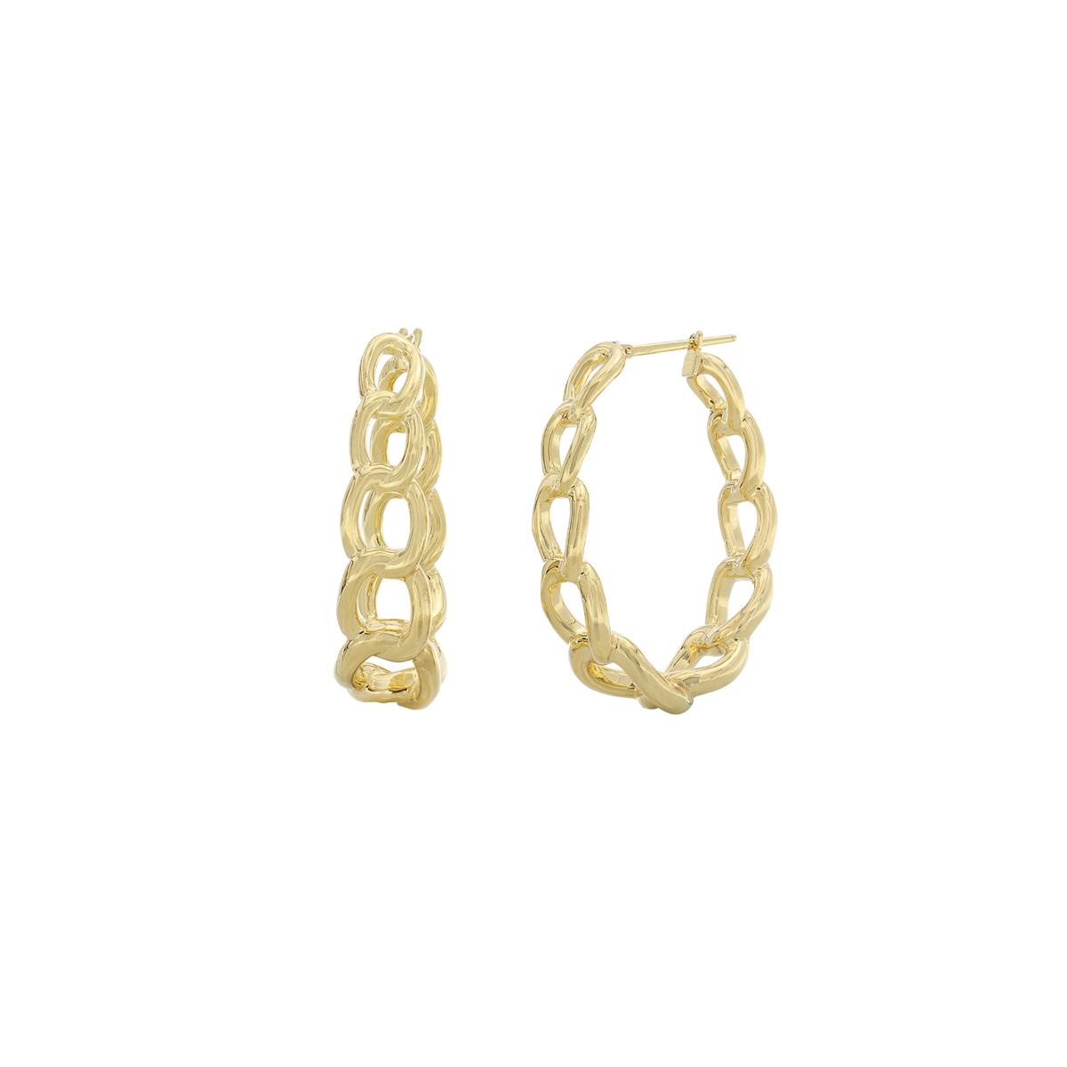 London Collection 18k Oval Link Hoops