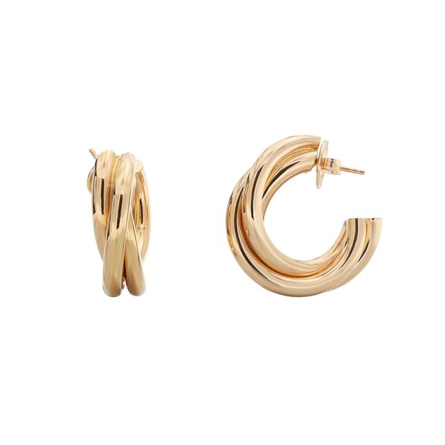 London Collection 18k Rose Gold Double Twist Hoop Earrings