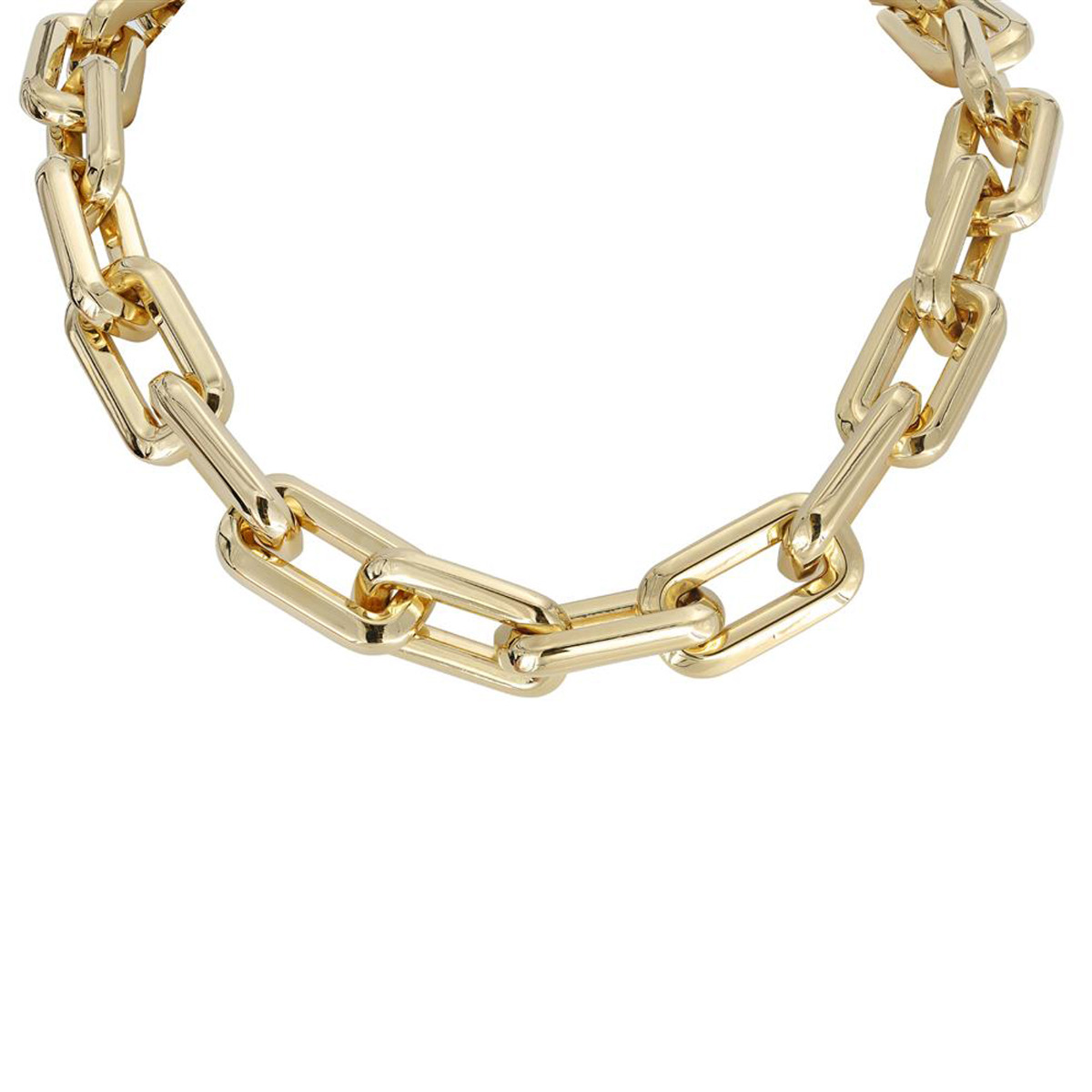 London Collection 18k Yellow Gold Rectangular Chunky Link Necklace