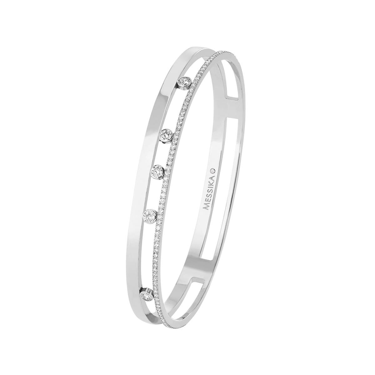Messika Move Romane 18k Gold Diamond Bangle Bracelet