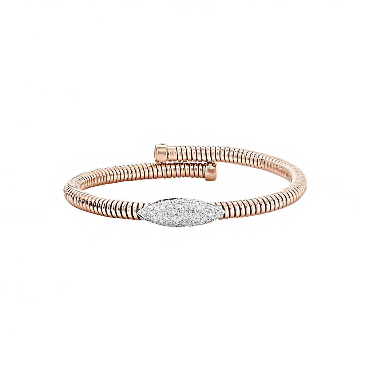 London Collection 18k Rose Gold Marquise Diamond Tubogas Bracelet
