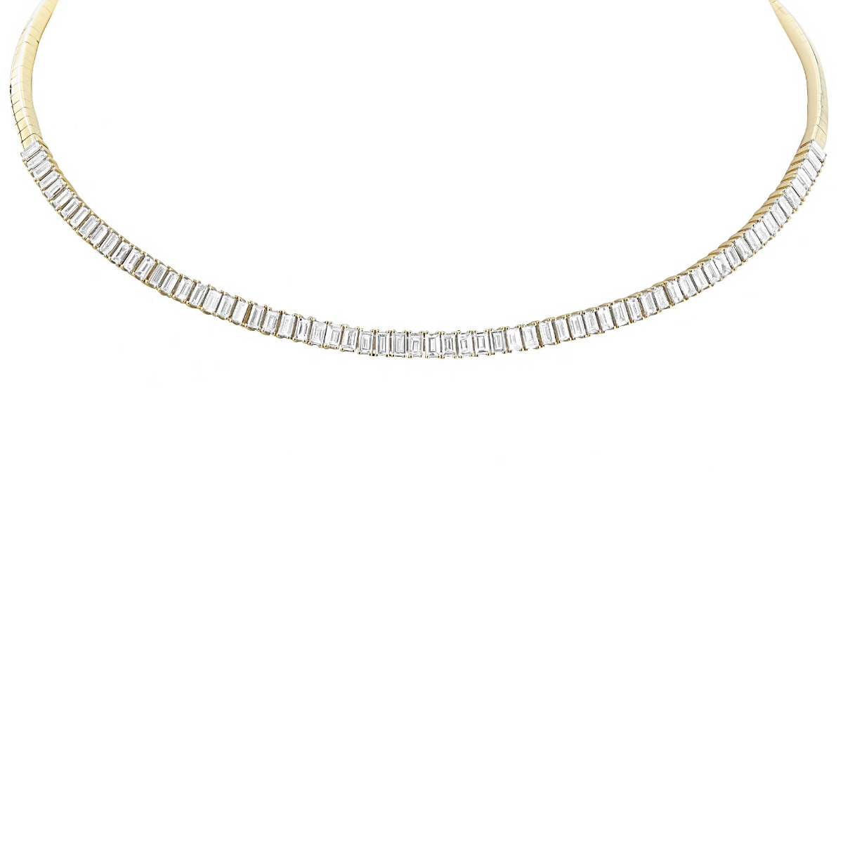 London Collection 18k Baguette Diamond Choker Necklace