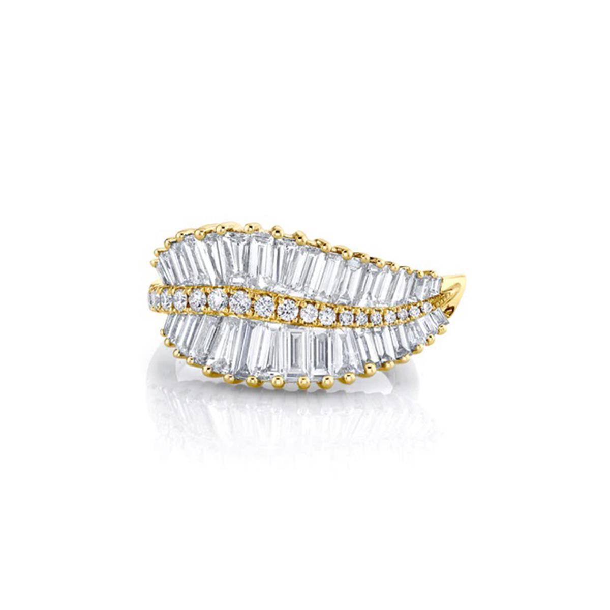 Anita Ko 18k Yellow Gold Diamond Palm Leaf Ring