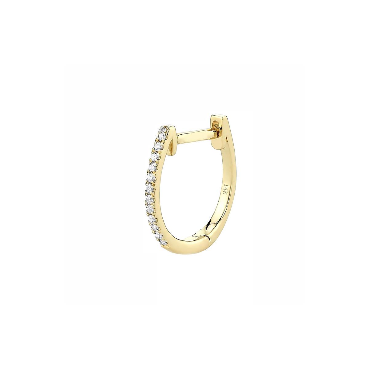 London Collection 14k Yellow Gold Diamond Single Hoop Earring