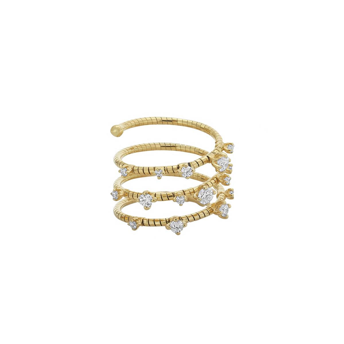 Mattia Cielo 18k Triple Wrap Diamond Spiral Ring